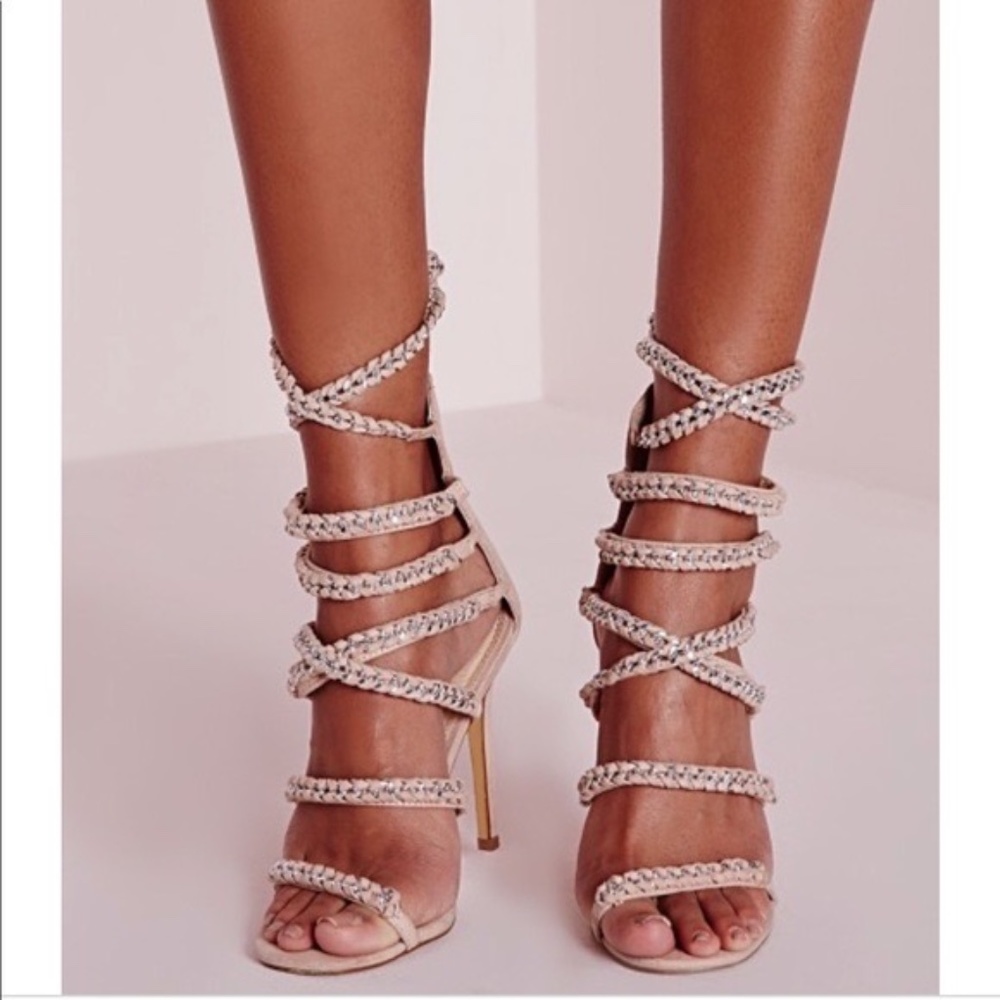 Lace Up Chain Sandals